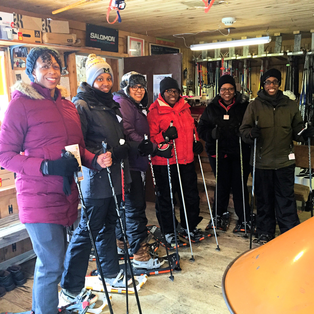 Snow Shoeing Family at XC Ski HQ